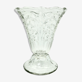 Vase verre moulé vintage