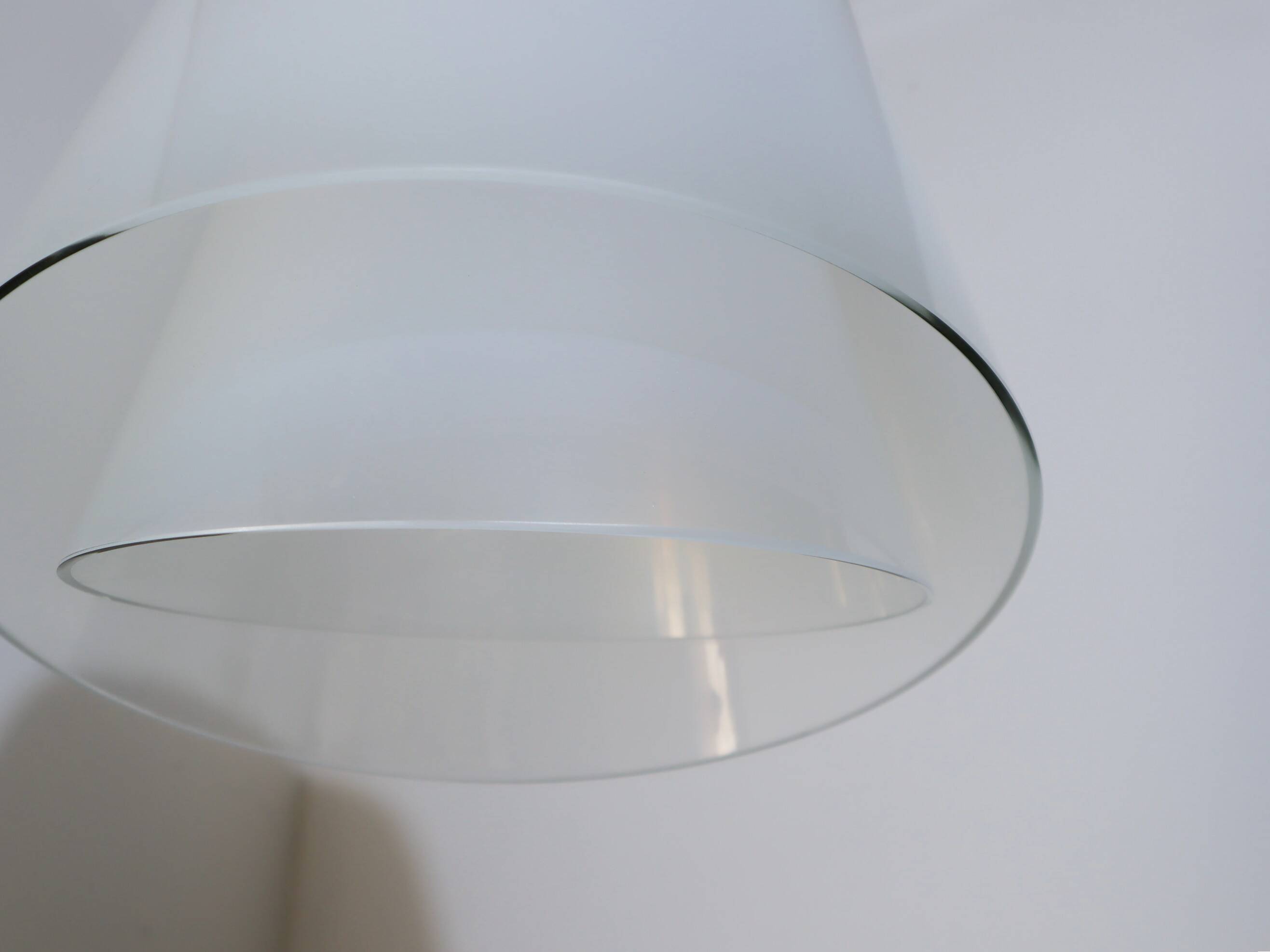 1970s Murano glass "Giglio" double dome pendant lamp by LAMPERTI