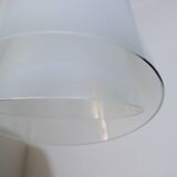 1970s Murano glass "Giglio" double dome pendant lamp by LAMPERTI