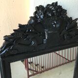 Miroir ancien peint en noir, 143x82 cm