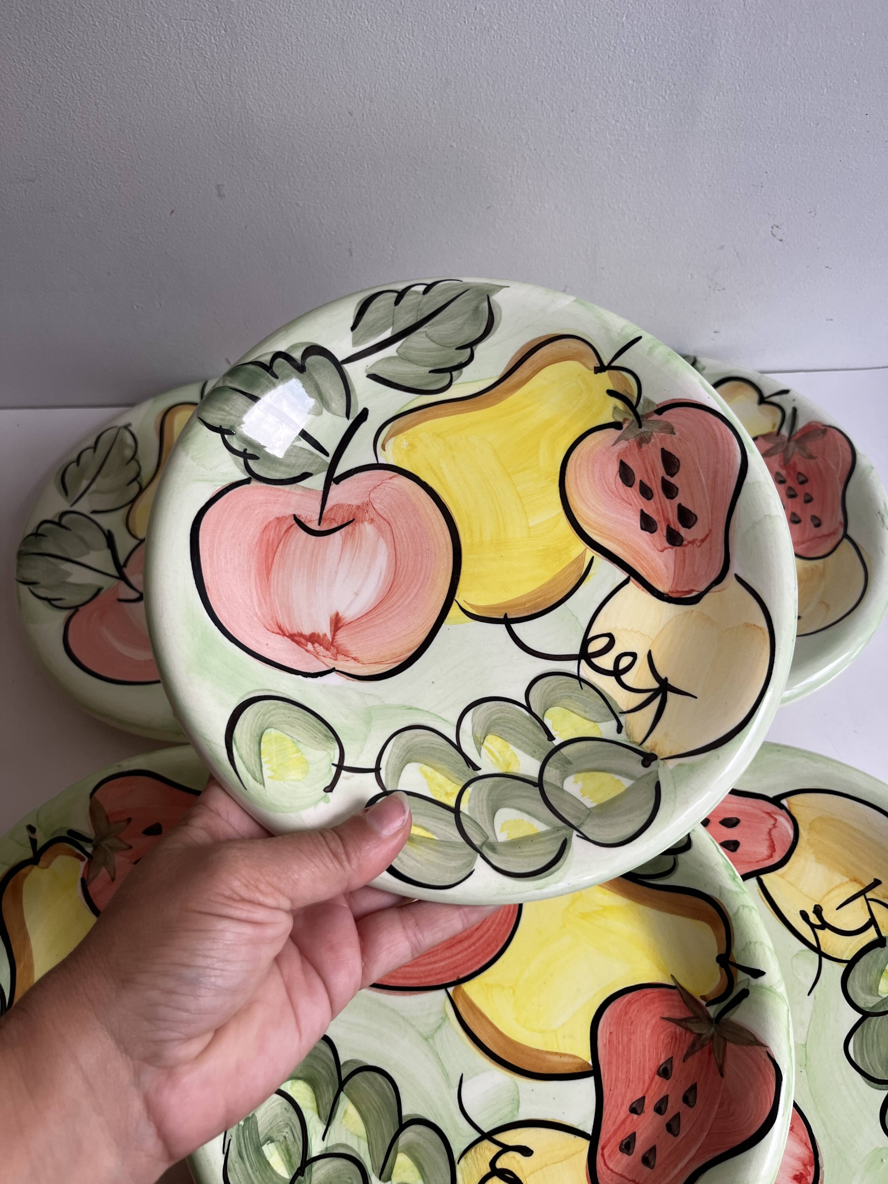 Italian ceramic fruit plates
