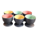 Set of 6 black and colored ceramic egg cups