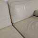Cream leather 4-seater sofa