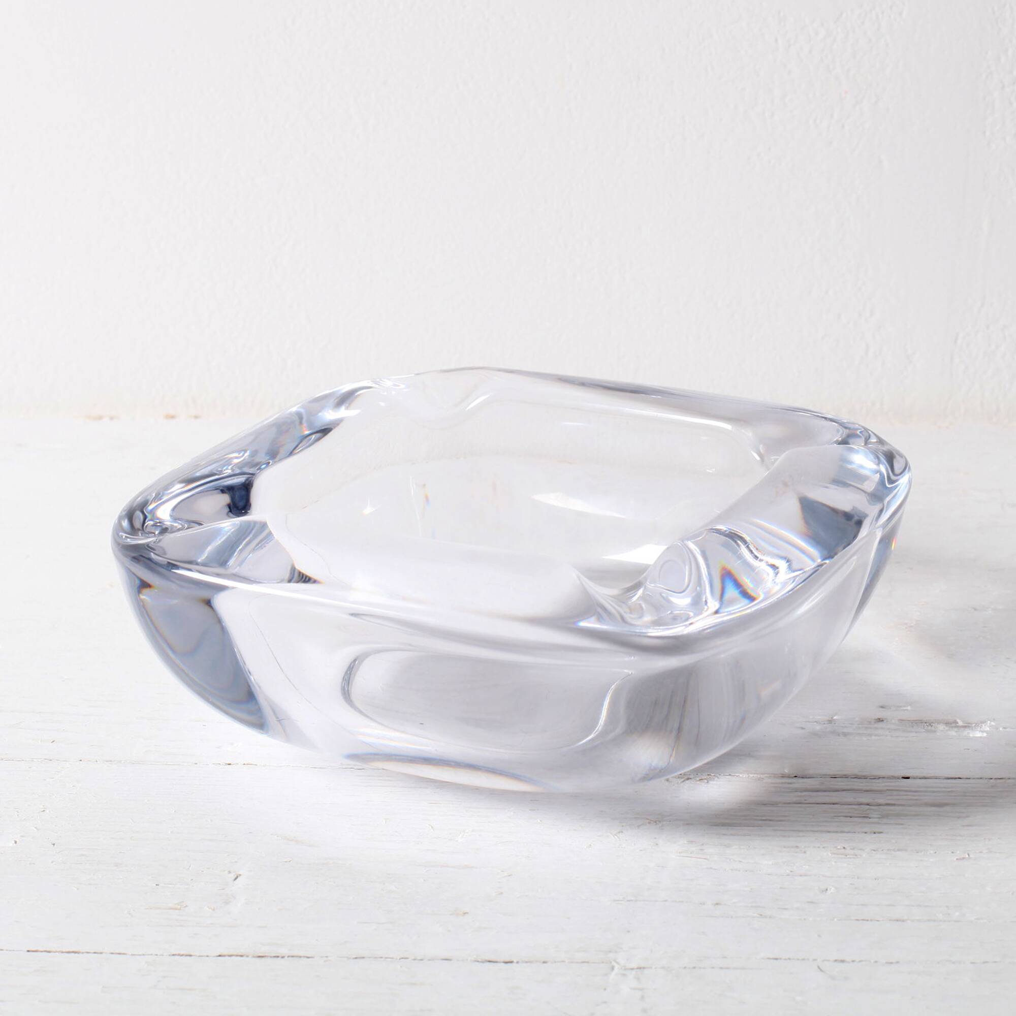 Vintage Heavy Crystal Ashtray / Vannes Le Chatel Crystal / France / 1980s