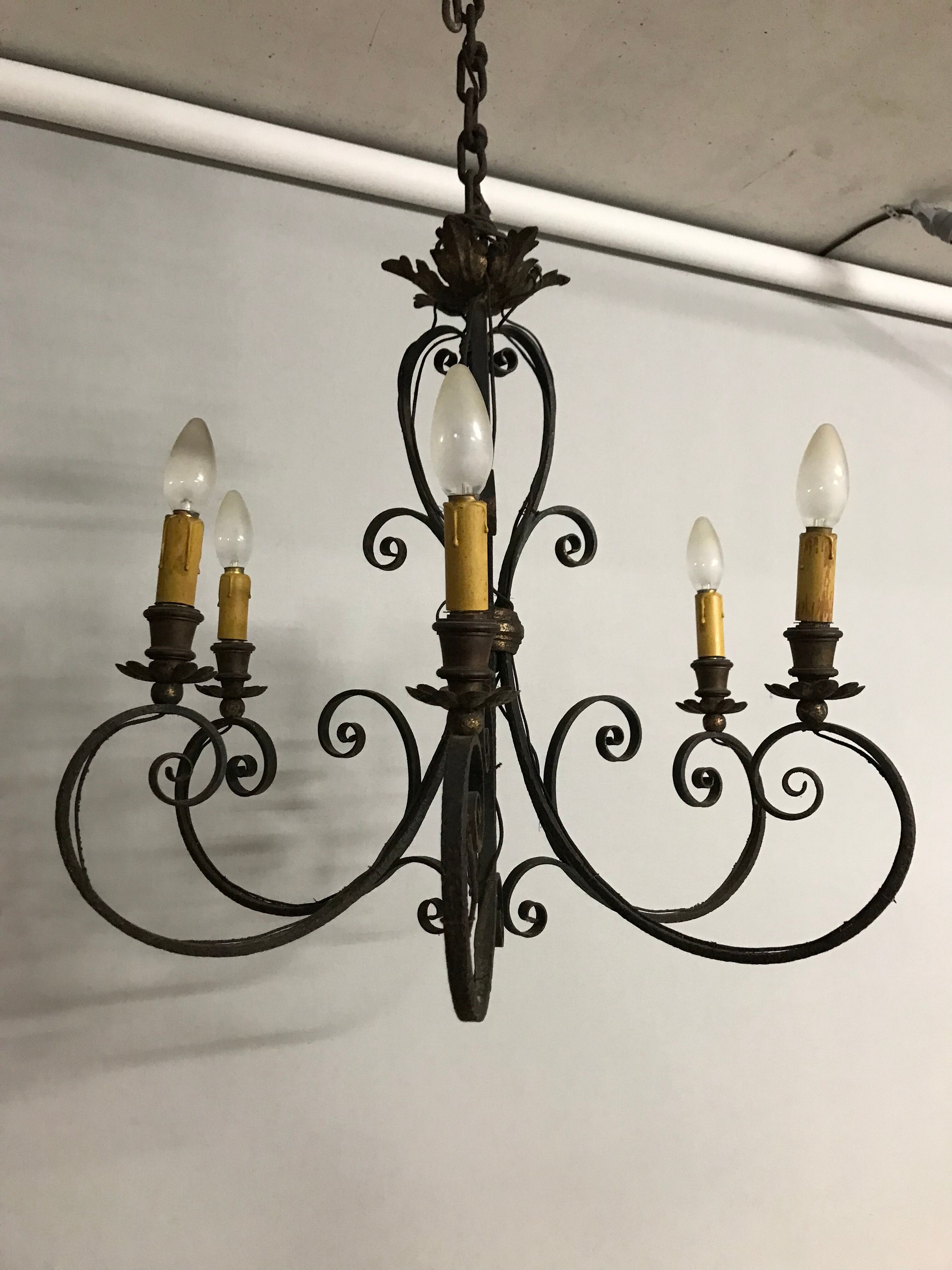 Wrought iron chandelier