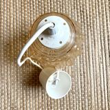 Vintage bubble amber glass pendant lamp