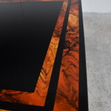 Vintage burl wooden coffee table, 1980s