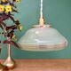 Vintage green and gold glass lampshade pendant light