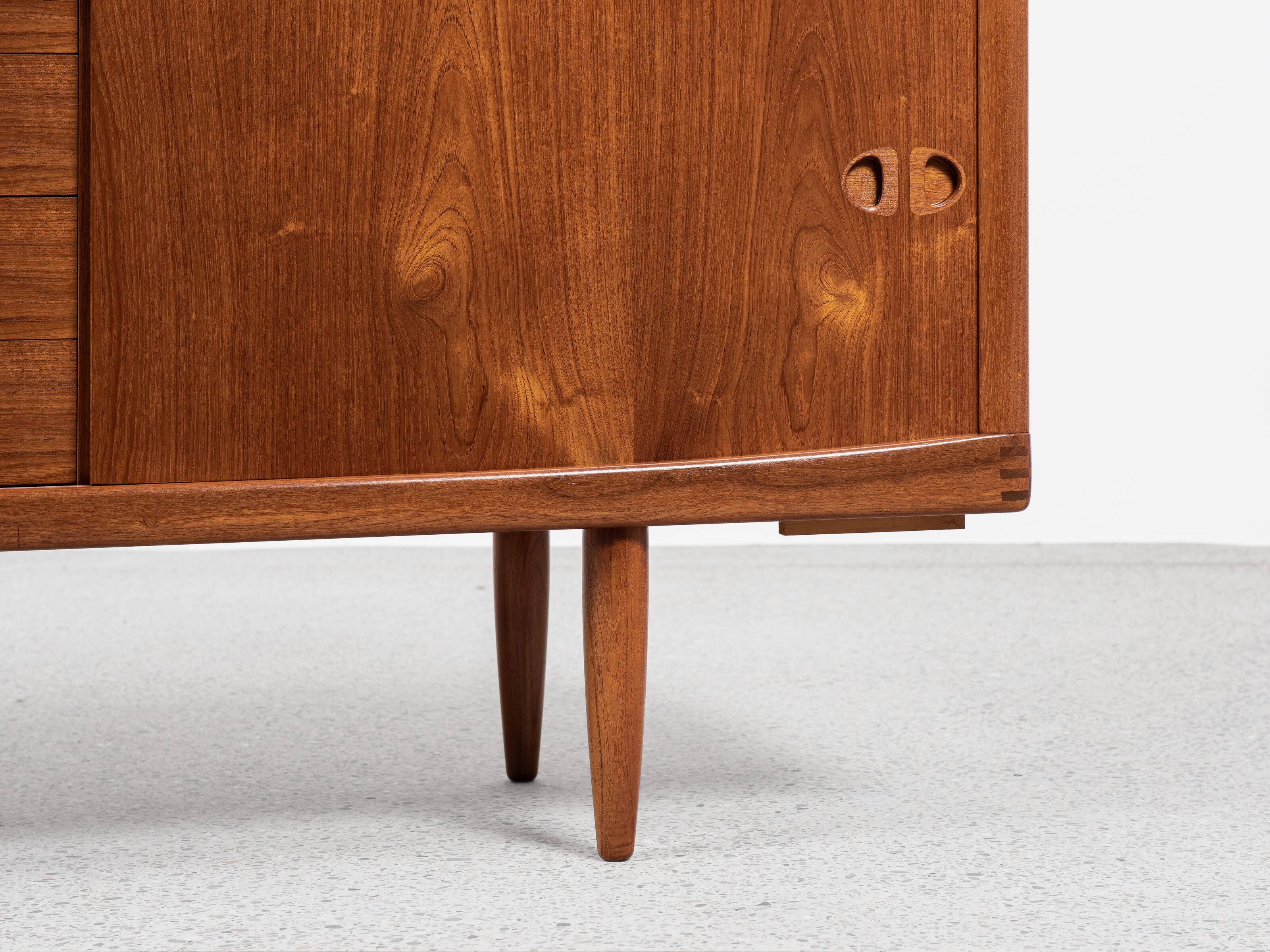 Midcentury Danish sideboard in teak by HW Klein for Bramin 1960s - with the 3 stripes