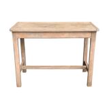 Art Deco farmhouse table in raw wood