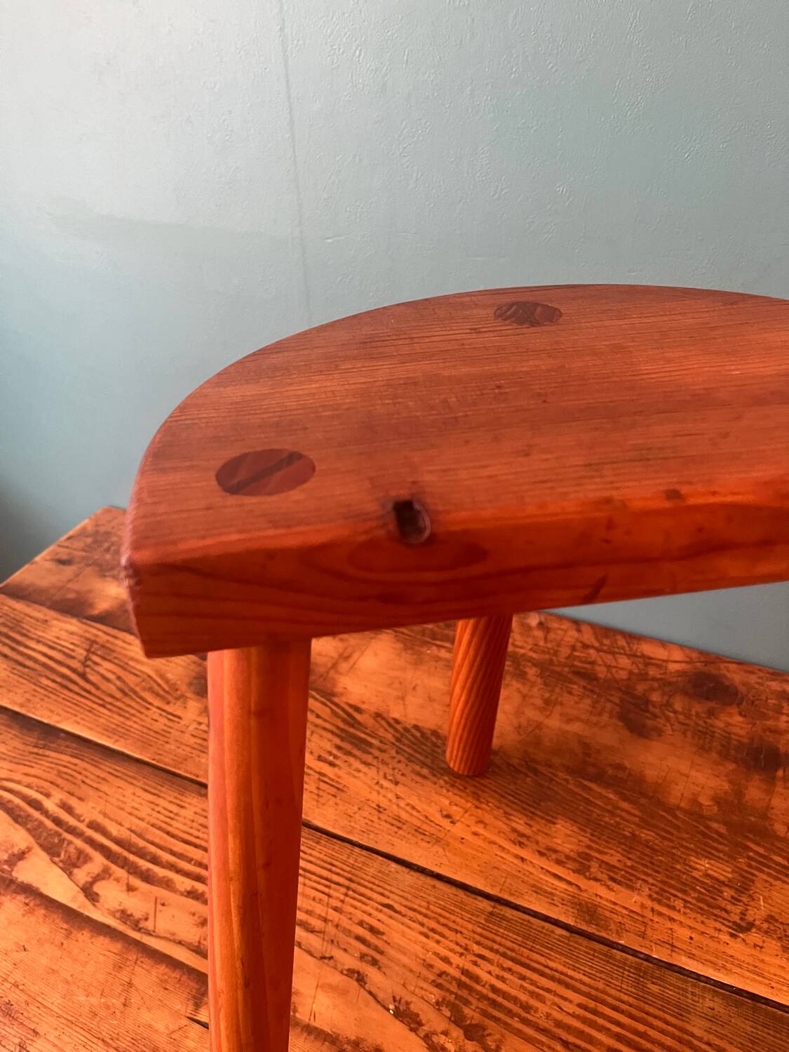 Pine tripod stool