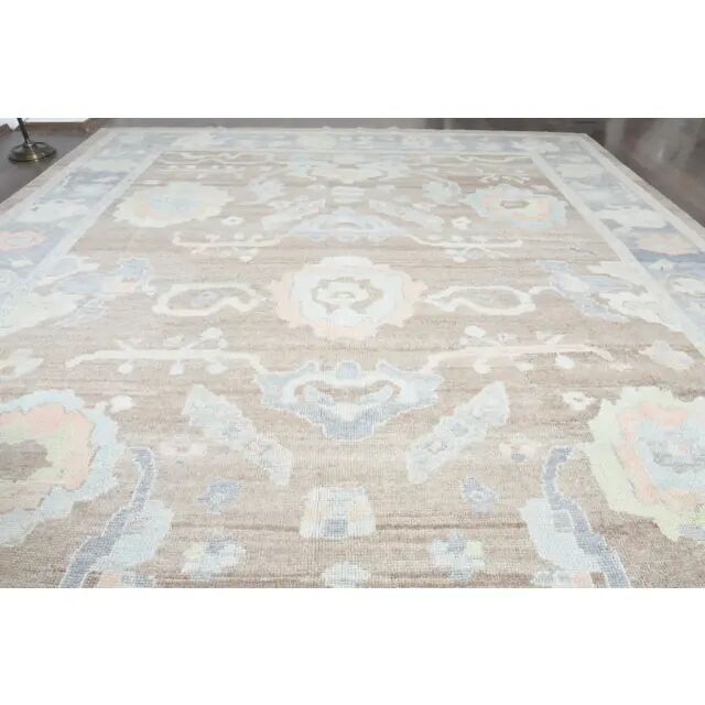 1970s Vintage Oushak Handmade Wool Brown Oversized Area Rug 314x392