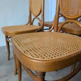 Set of 8 Vintage Bentwood Cane Dining Chair, Thonet Style, 1970s Yugoslavia