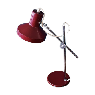 Dark red metal desk lamp