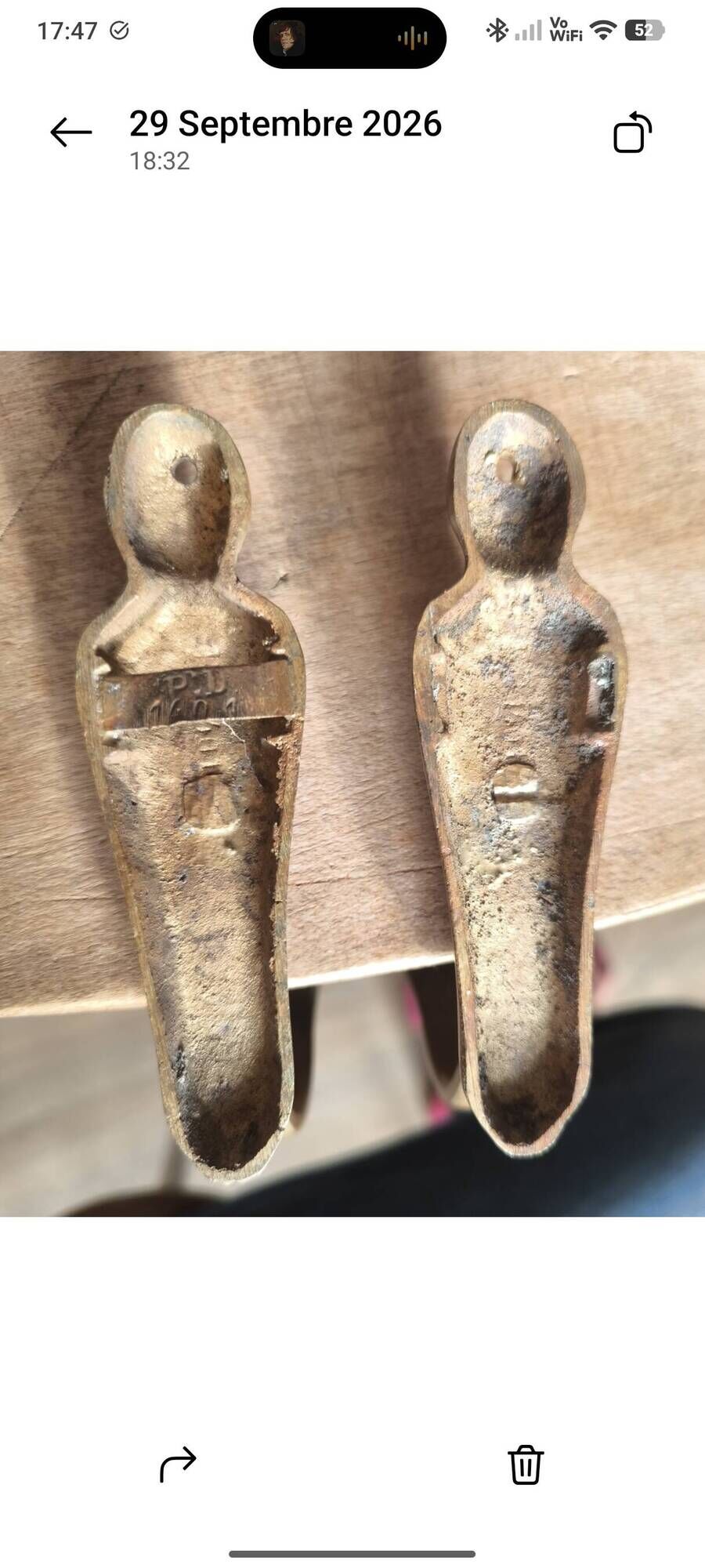 Pair of vintage Art Deco coat hooks