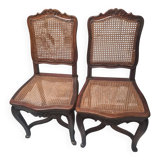 Pair of waxed Louis X period chairs