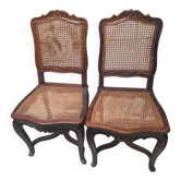 Paire de chaises epoque Louis X cirées