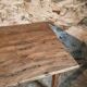 Table de ferme française ancienne en chêne avec deux tiroirs — XIXe siècle