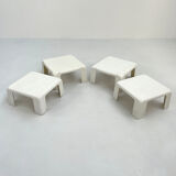Set of 4 white "Quattro Gatti" side tables by Mario Bellini for C&B Italia, 1960