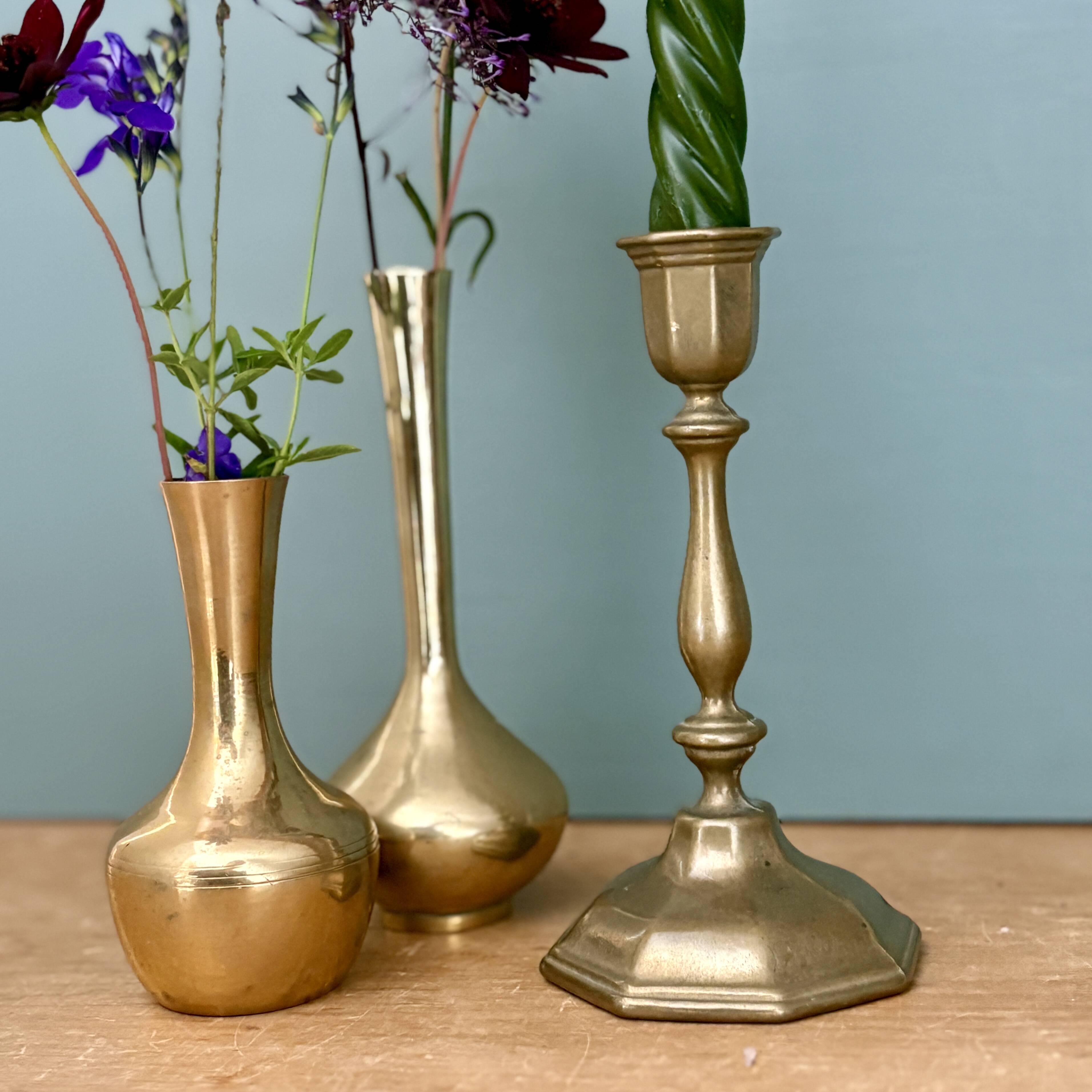 Vintage brass candlestick - candle holder