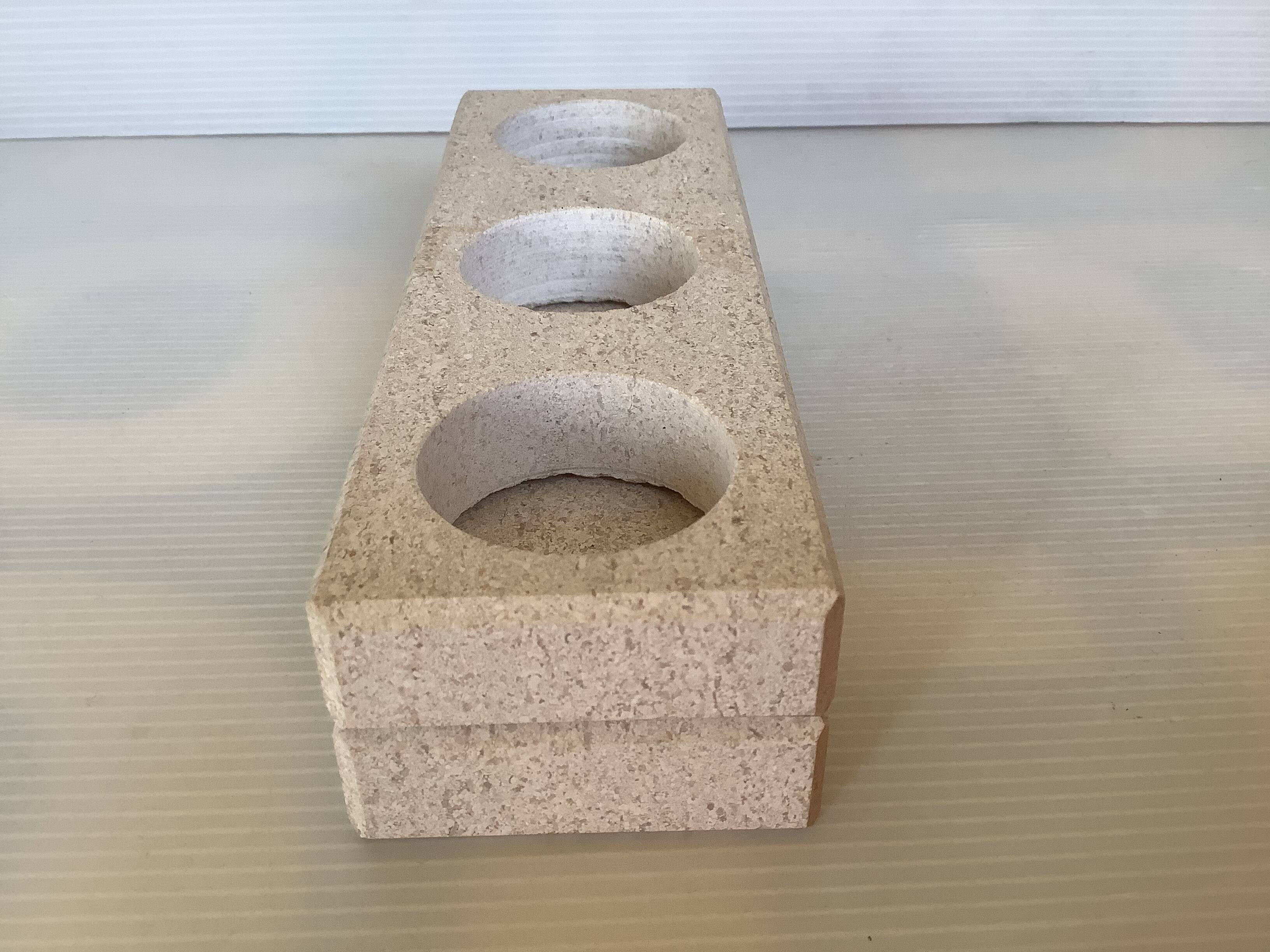 Travertine candle holder