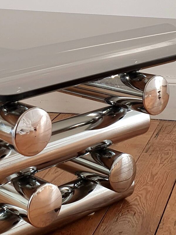 Table basse piétement chromé design 70