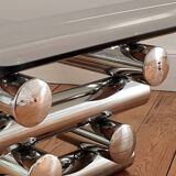70s designer chrome base coffee table
