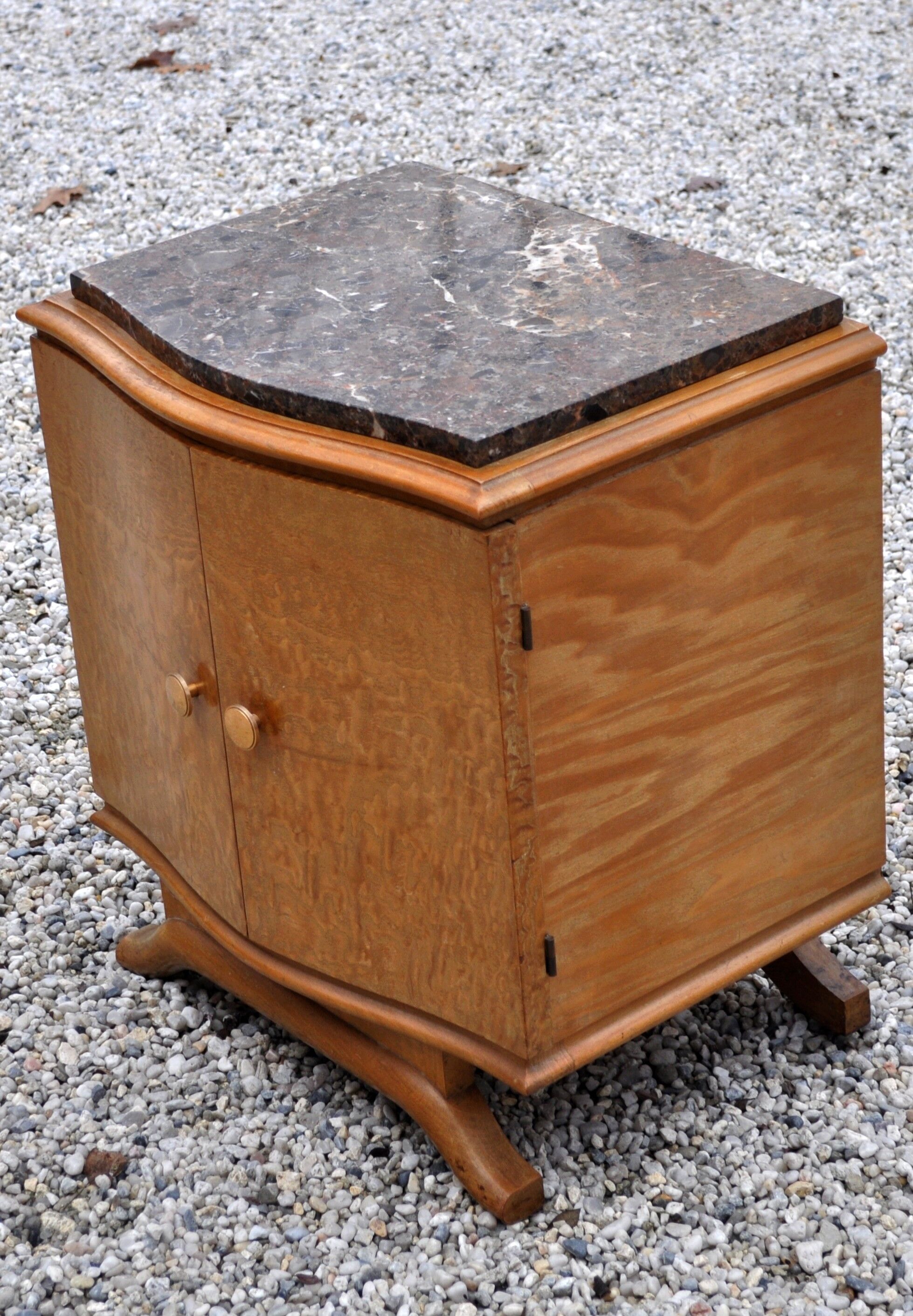 Vintage clear wood bedside table