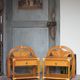 Pair of Maugrion rattan tables for Roche Bobois, rattan bedside table
