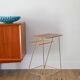 Small brass side table with a teak top, 1960.
