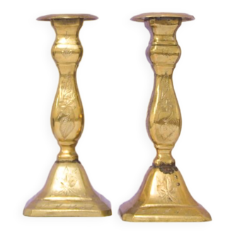 Set of bronze candlesticks