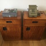 Pair of Iroko Science Lab Cupboards from 1950