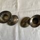 Pair candlesticks silver metal