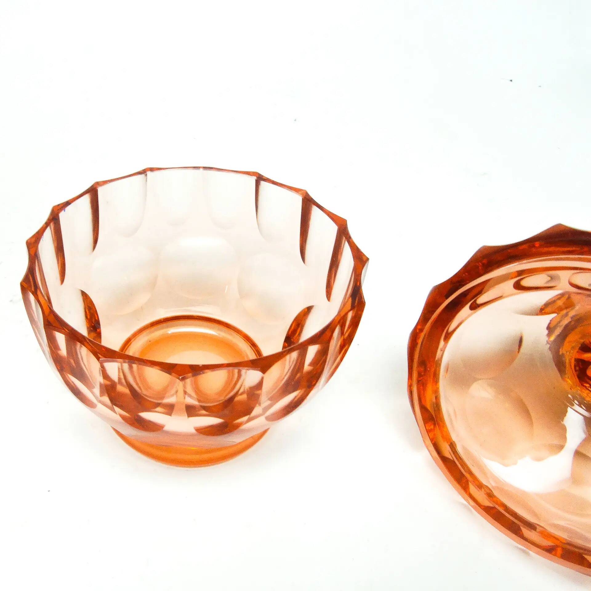 Art Deco bonbonniere, crystal, Moser, Czechoslovakia, 1930s