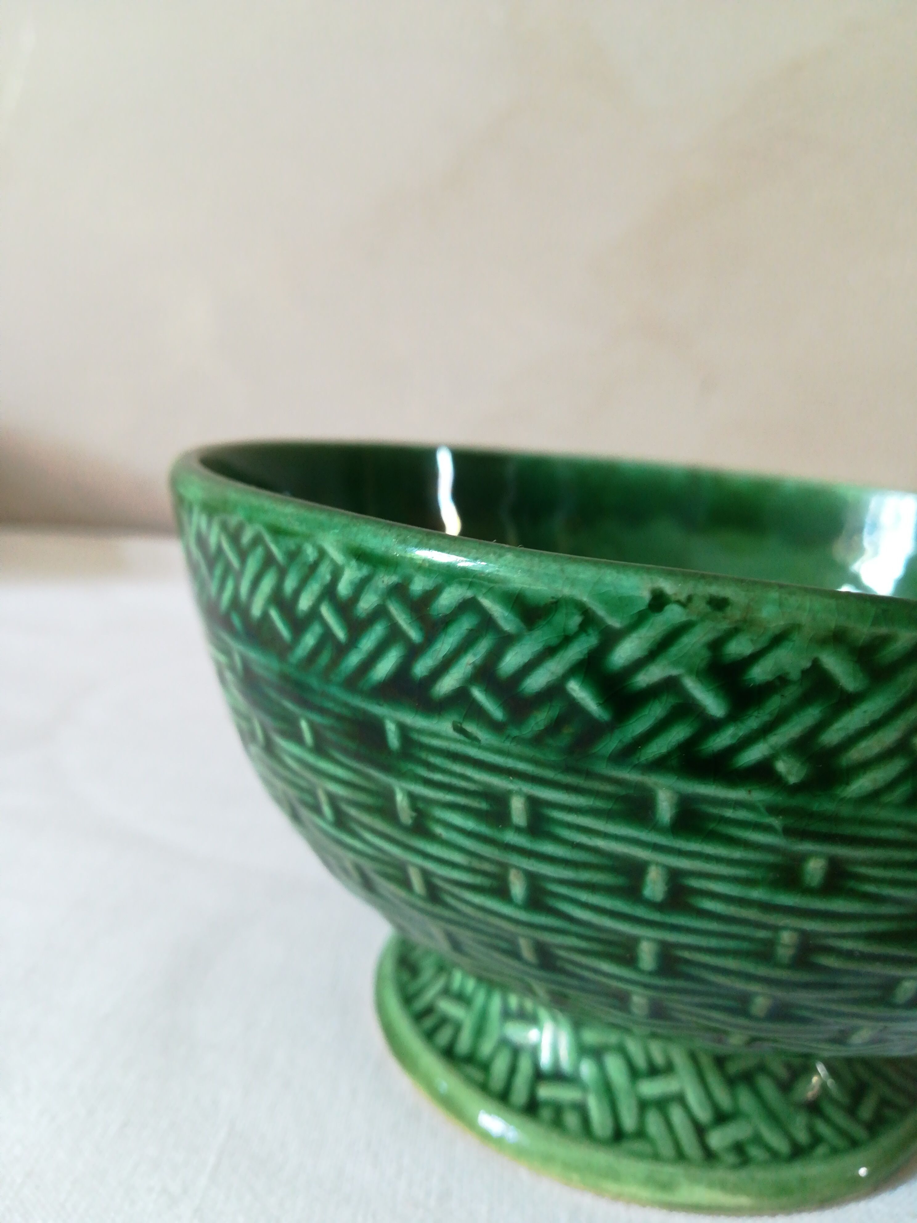 Gien green dabcraft bowl