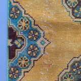 Distressed turkish runner 350x81 cm wool vintage tribal rug