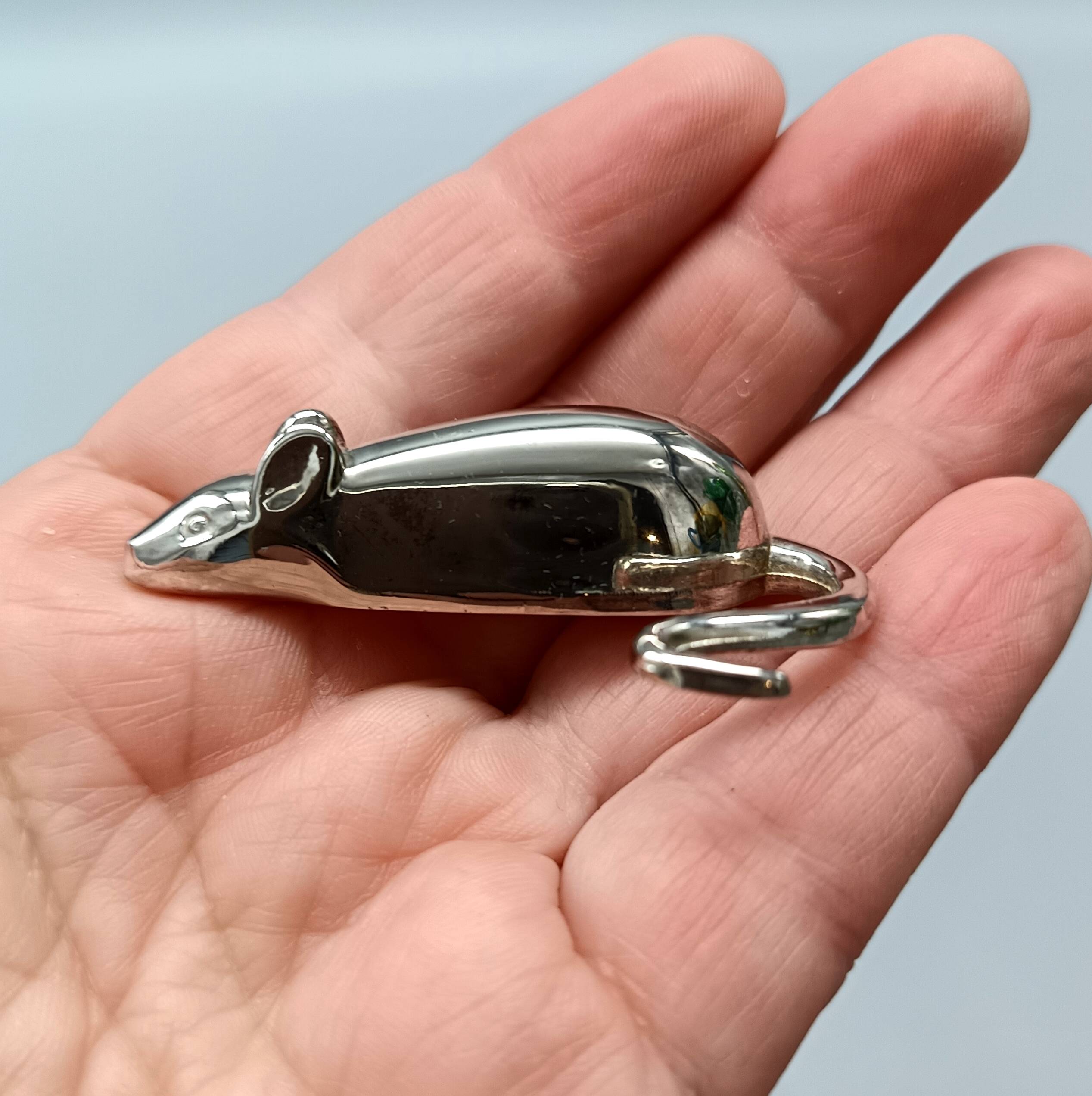 Rare 6 silver metal mouse knife rests, knife holder