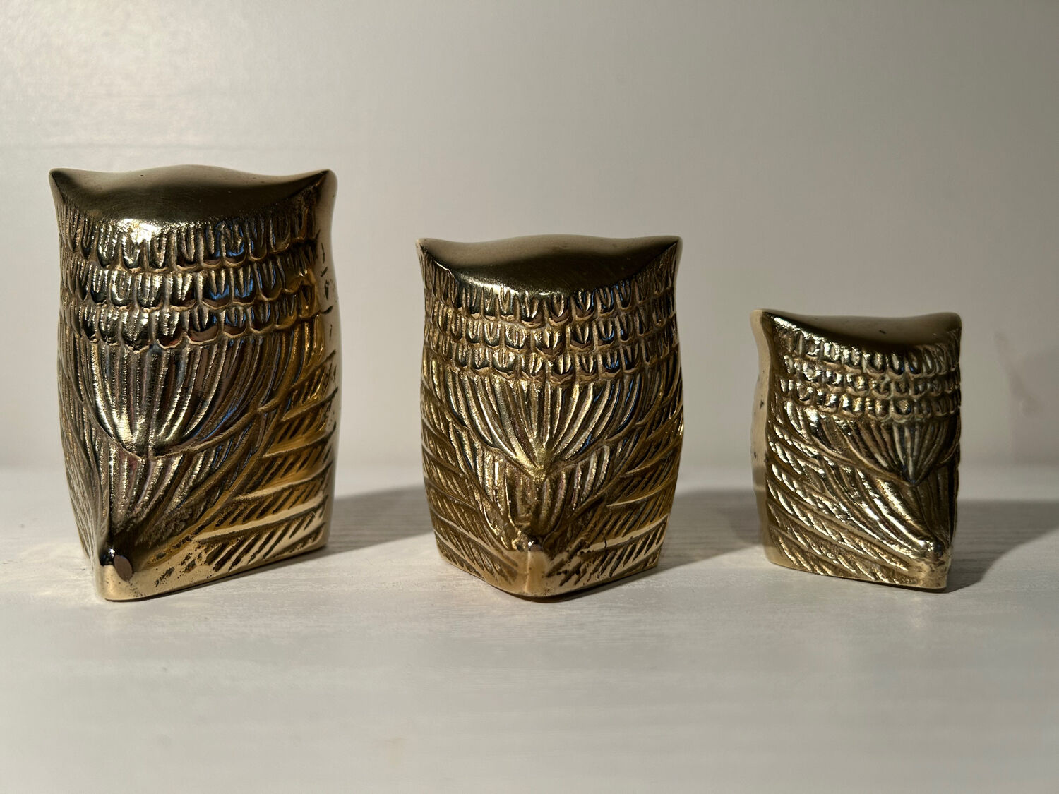 3 owls golden brass owl