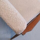 1960 Henryk Lis Mid Century Armchair in Beige Boucle