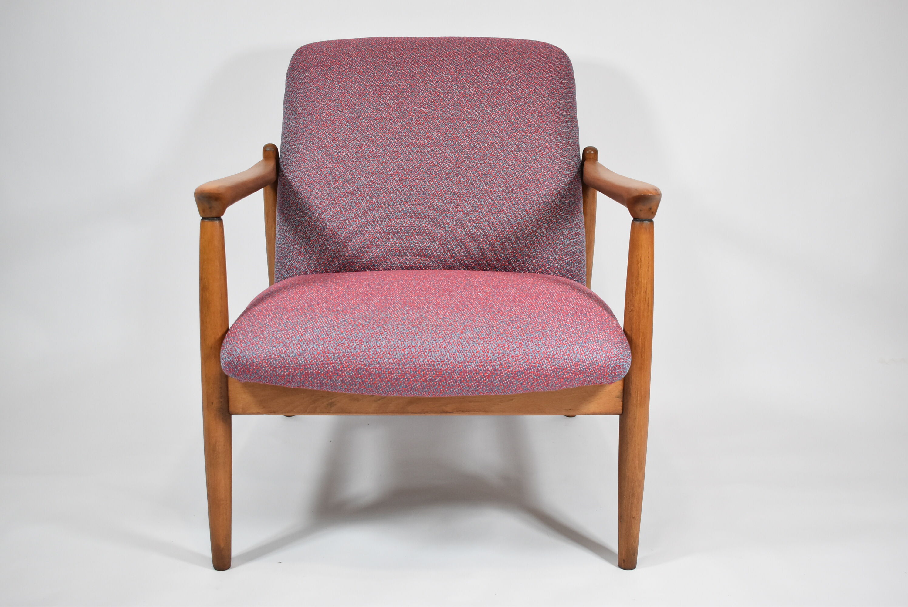 Original armchair GFM-64, 1960s, designer E. Homa, blue orange purple