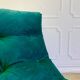Fauteuil IKEA Pixi vintage velours vert – design rétro scandinave ni