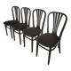 Set of 4 Vintage Black Wooden Dining Chairs: STOL Kamnik, 70s, Yugoslavia