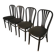 Set of 4 Vintage Black Wooden Dining Chairs: STOL Kamnik, 70s, Yugoslavia