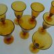 8 verres en verre ambré Biot