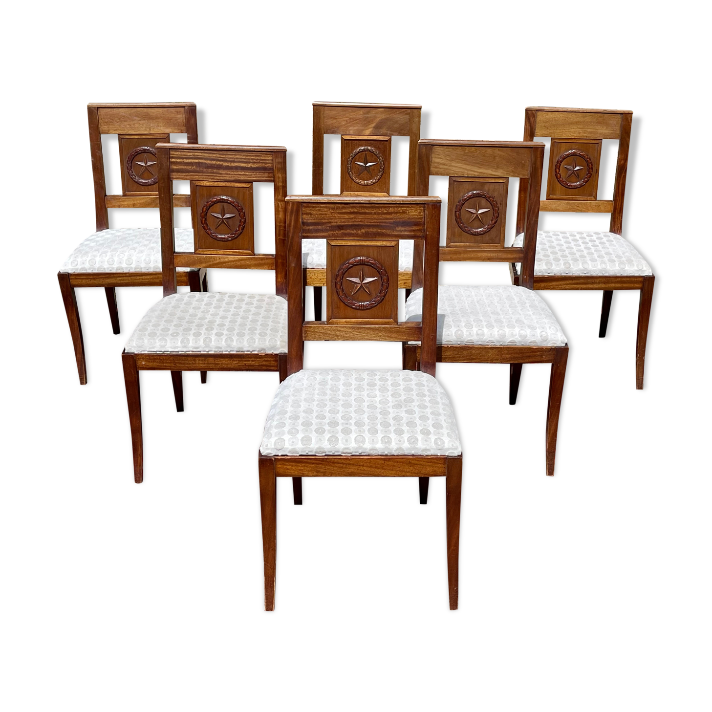 Suite de 6 chaises en acajou directoire
