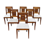 Suite of 6 mahogany chairs directoire