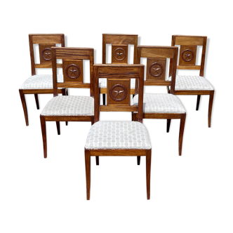 Suite of 6 mahogany chairs directoire