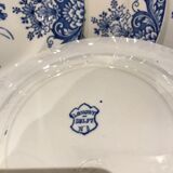 8 Longwy blue dessert plates