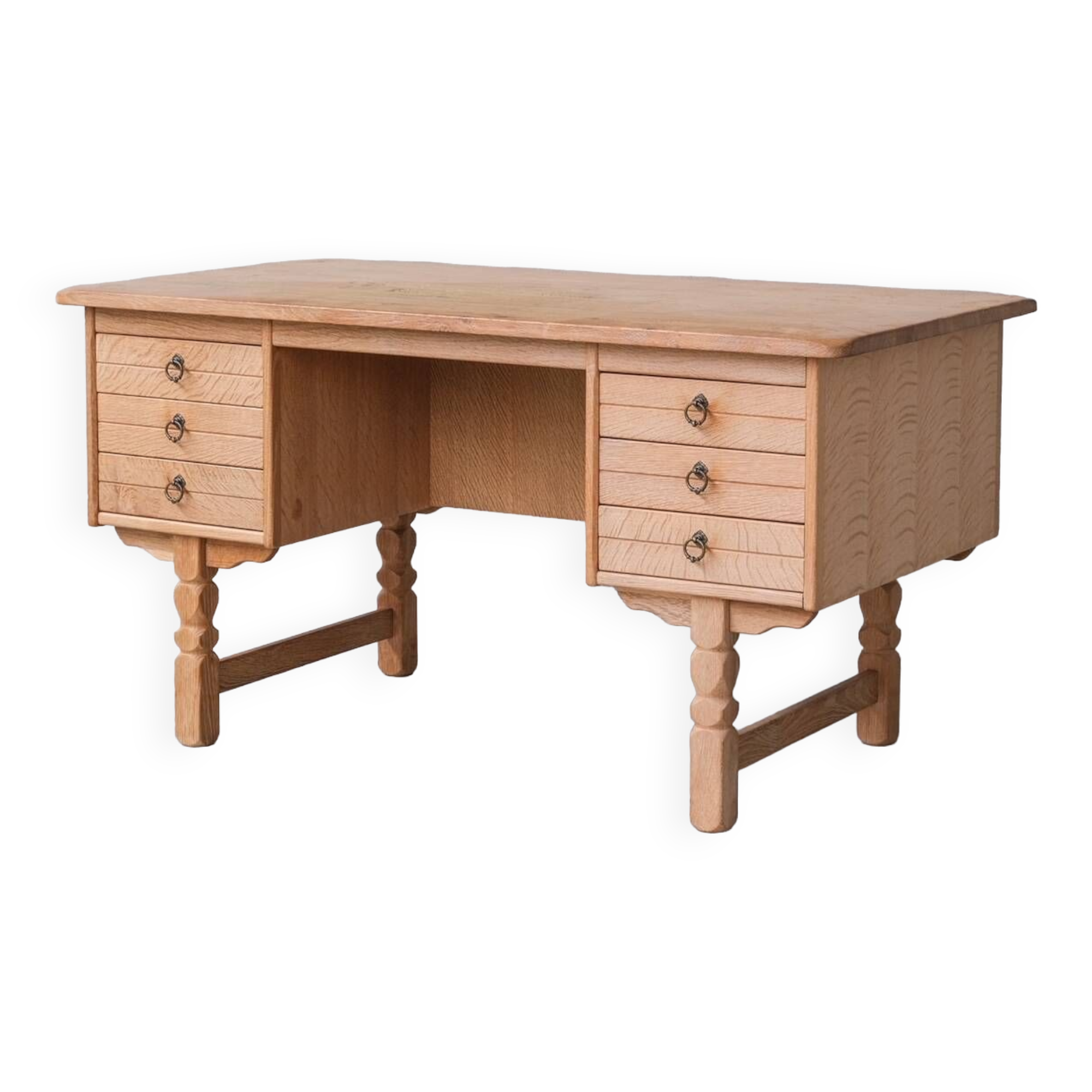 Danish Mid-Century Oak Desk attr. to Henning Kjaernulf
