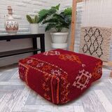 Handmade Berber pouf in wool 60 X 60 X 20 CM